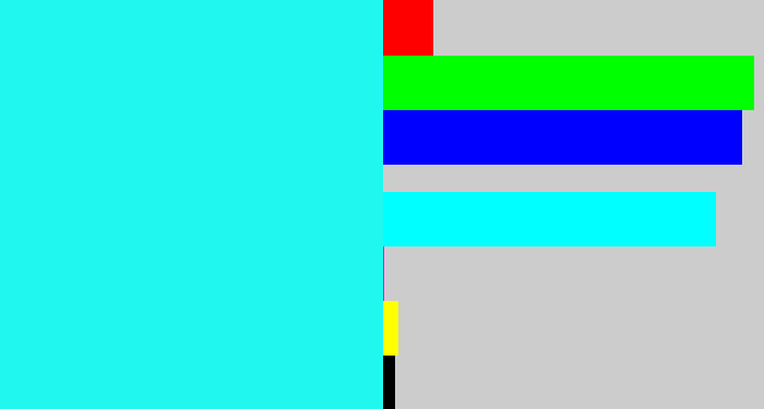 Hex color #20f8ef - bright light blue