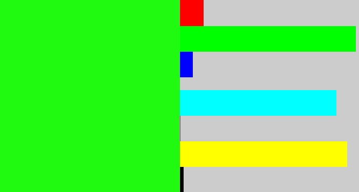 Hex color #20fa11 - electric green
