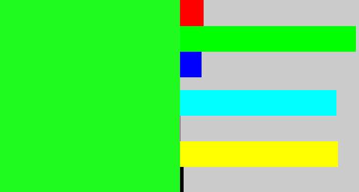 Hex color #20fa1f - radioactive green