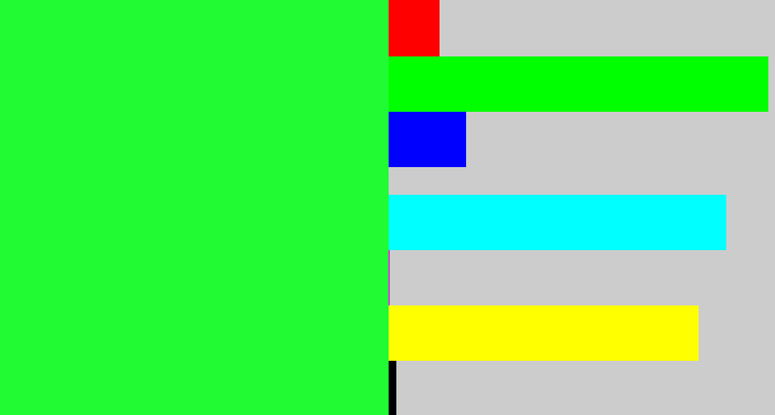 Hex color #20fb33 - hot green
