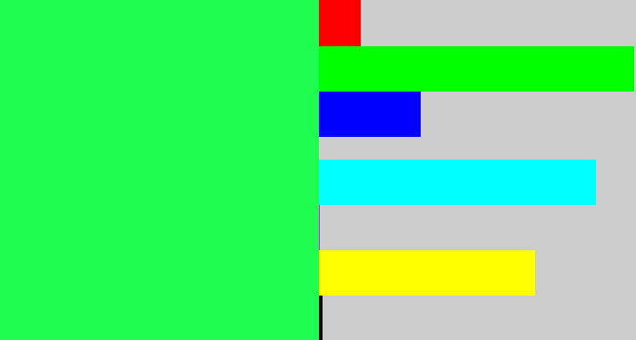 Hex color #20fd51 - bright light green