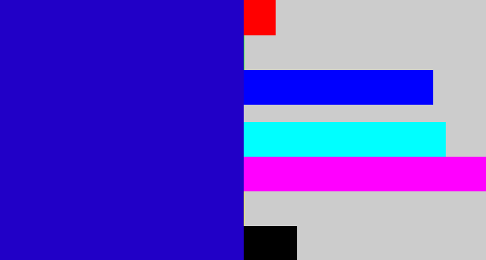 Hex color #2100c7 - ultramarine