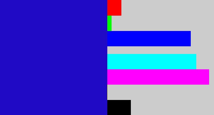 Hex color #210ac6 - ultramarine