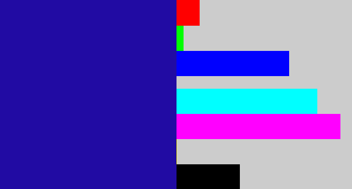 Hex color #210ba3 - ultramarine