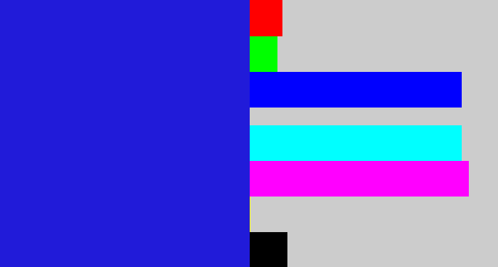 Hex color #211bd9 - ultramarine blue