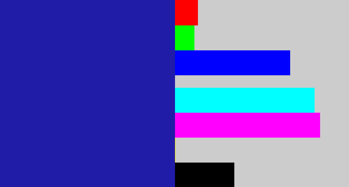 Hex color #211ca8 - indigo blue