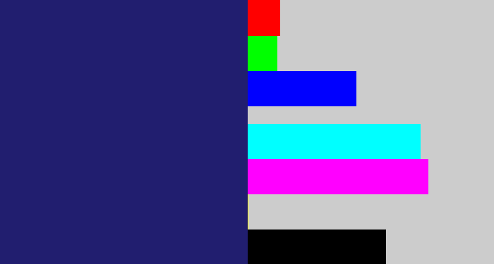 Hex color #211e6f - dark indigo