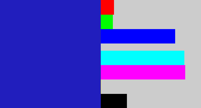 Hex color #211ebd - indigo blue