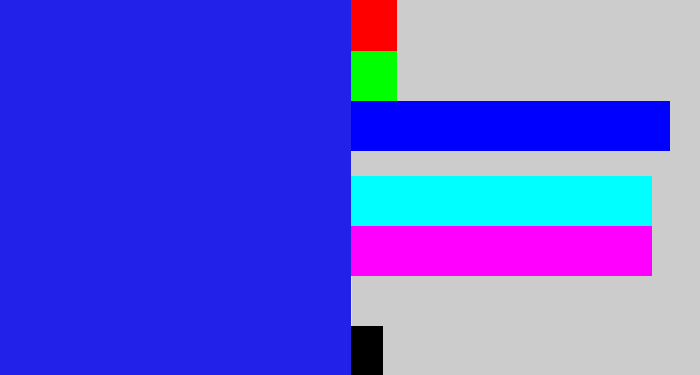 Hex color #2121e9 - vivid blue