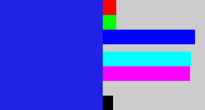 Hex color #2122e5 - vivid blue