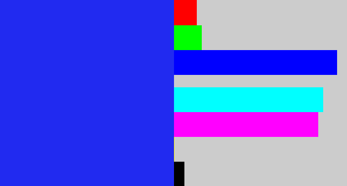 Hex color #212af0 - vivid blue