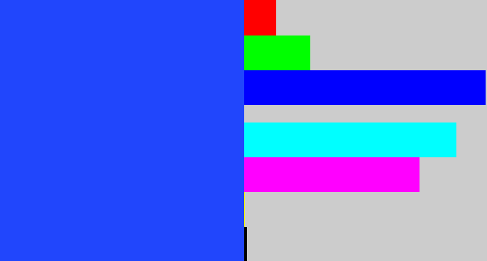 Hex color #2146fc - vivid blue