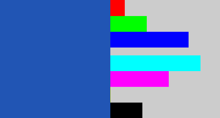 Hex color #2155b4 - mid blue
