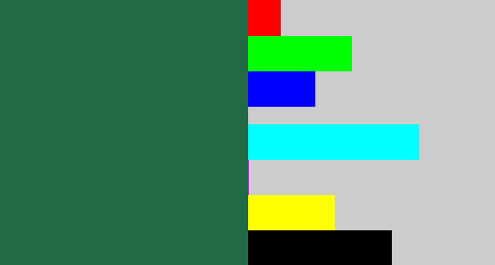 Hex color #216a45 - dark green blue