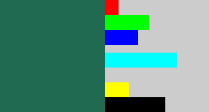 Hex color #216a52 - dark green blue
