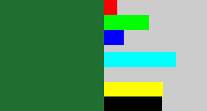 Hex color #216f30 - darkish green