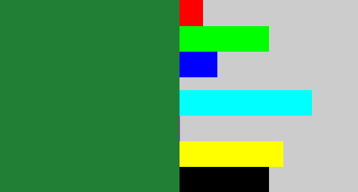 Hex color #217f35 - darkish green