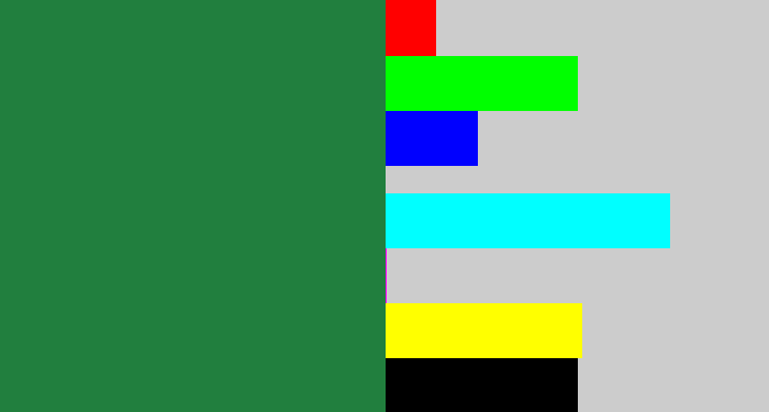 Hex color #217f3e - darkish green
