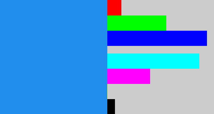 Hex color #218dec - clear blue