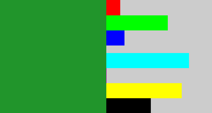 Hex color #21952b - darkish green