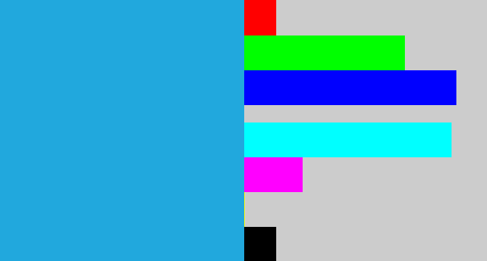 Hex color #21a8dd - azure