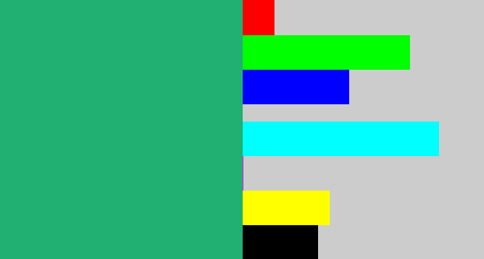Hex color #21b071 - jade