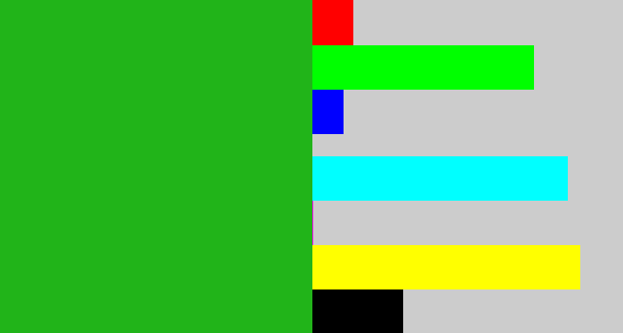 Hex color #21b419 - green
