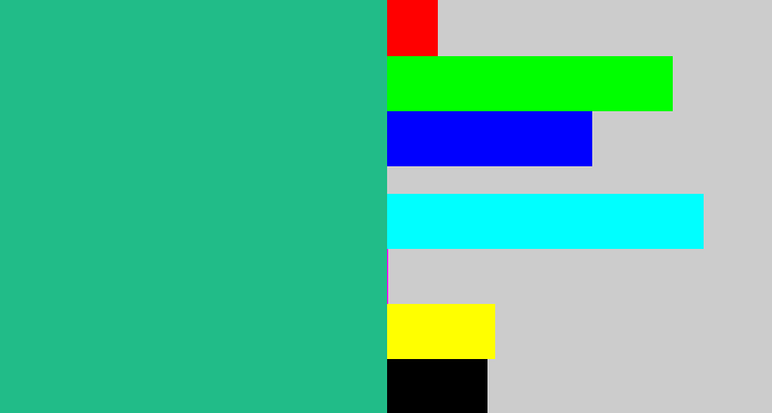 Hex color #21bc88 - greenblue