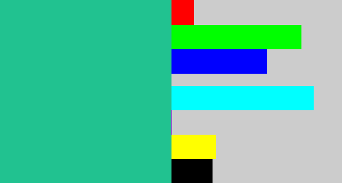 Hex color #21c290 - greenblue
