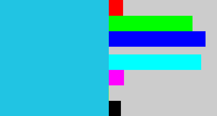 Hex color #21c4e3 - aqua blue