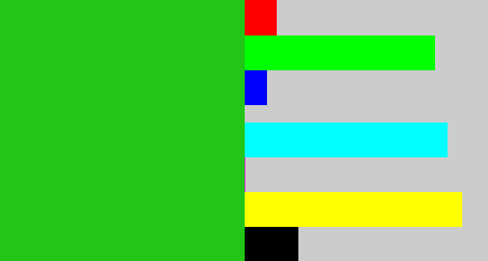Hex color #21c616 - green