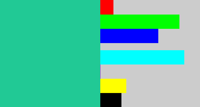 Hex color #21c995 - greenblue