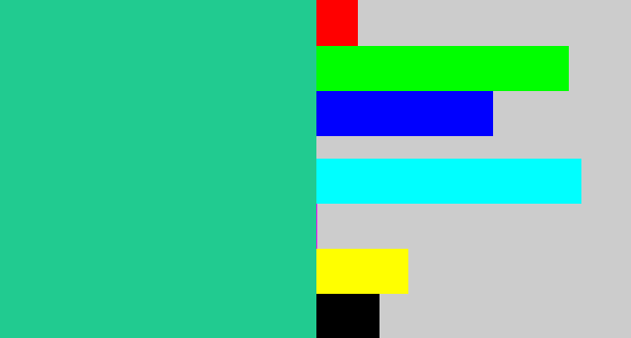 Hex color #21cb90 - greenblue