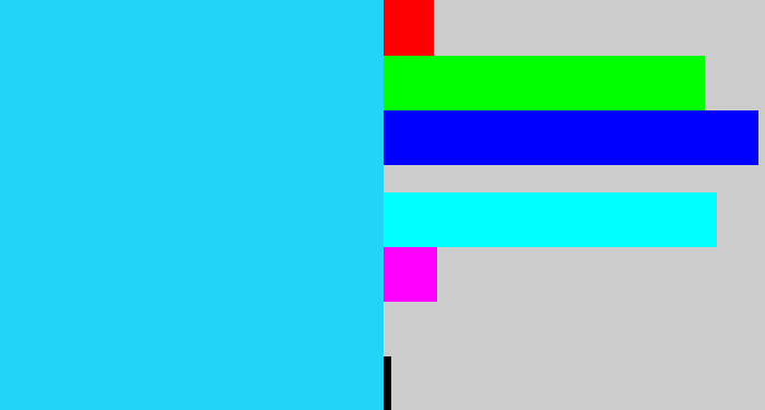 Hex color #21d5f9 - neon blue