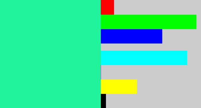 Hex color #21f39c - wintergreen