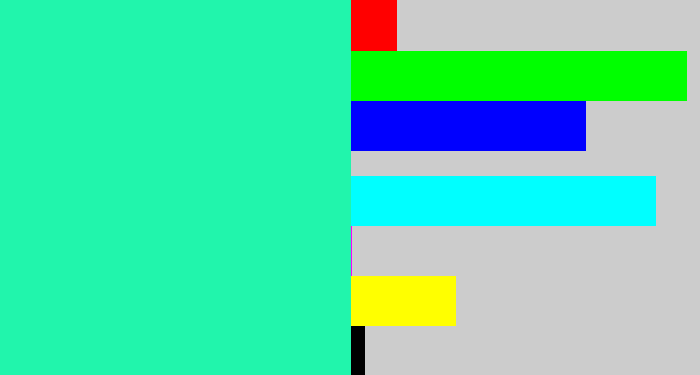 Hex color #21f5ac - greenish cyan