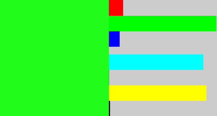 Hex color #21fc1a - radioactive green