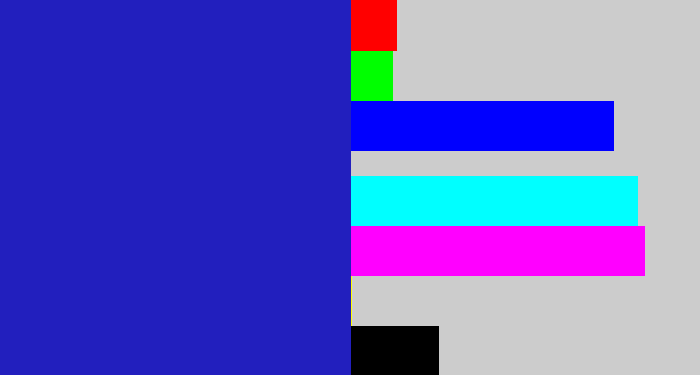 Hex color #221fbe - indigo blue