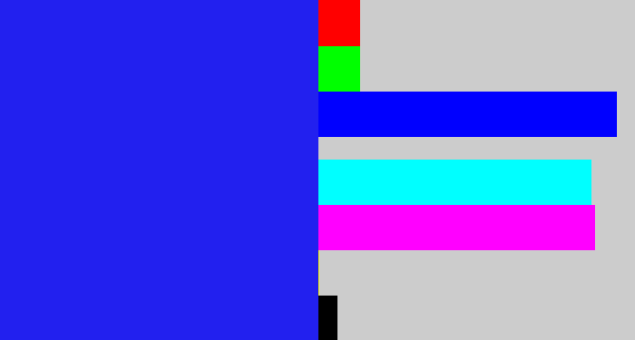 Hex color #2220ef - vivid blue