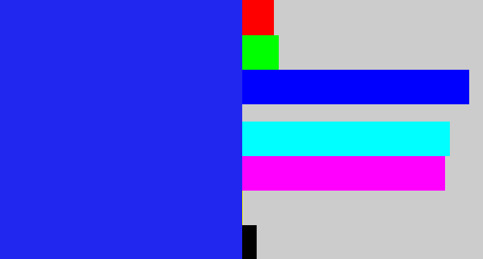 Hex color #2227f0 - vivid blue