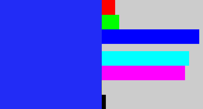 Hex color #222cf6 - vivid blue