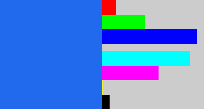 Hex color #226aed - azul