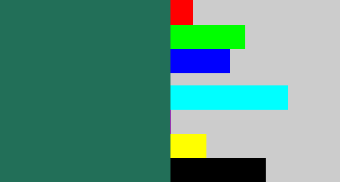 Hex color #226f58 - dark green blue