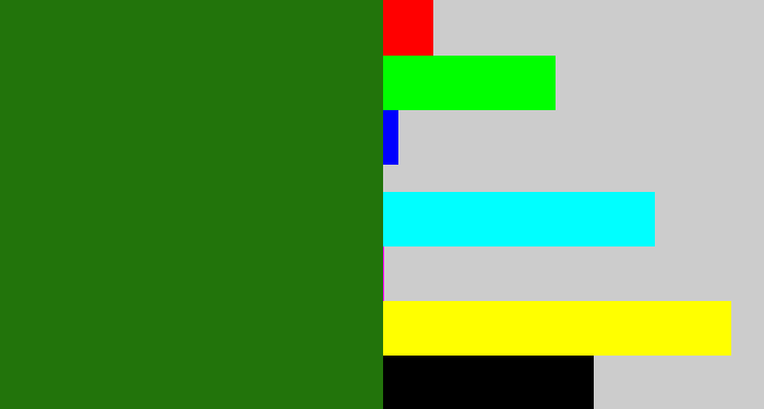Hex color #22740b - tree green