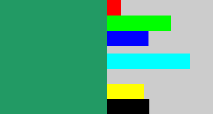 Hex color #229a64 - viridian
