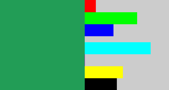 Hex color #229d56 - viridian