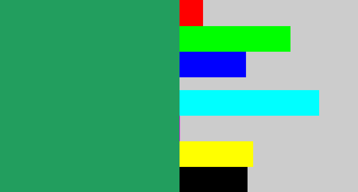 Hex color #229e5e - viridian