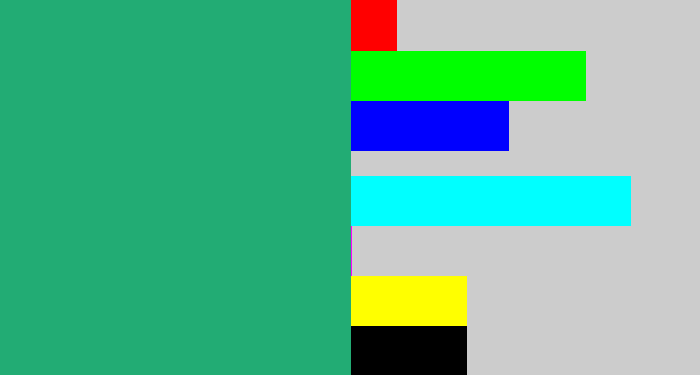 Hex color #22ac74 - jade