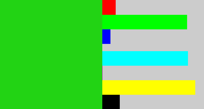 Hex color #22d314 - vibrant green