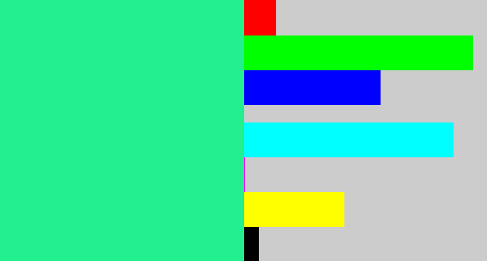 Hex color #22ef8e - wintergreen